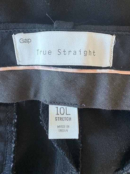 GAP True Straight Black Work Pants Stretch Size 10 Long Office Professional - Picture 4 of 9